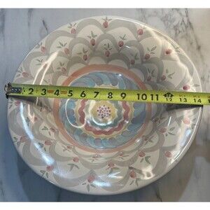 Vintage Mackenzie-Childs Stoke Gabriel Large Pasta Serving Bowl 14” Garden Party